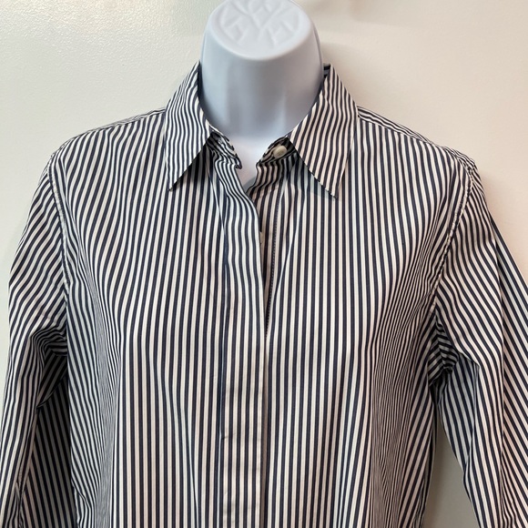 Theory Tops - Theory Women’s Blue Pinstripe Oxford Shirt Button down Small